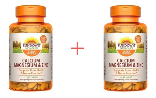 Calcium, Magnesium & Zinc 100 Cápsulas. Pack 2 Frascos