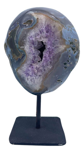 Geoda De Amatista Con Base, Piedra 14cm 1.1kg Pieza Unica 