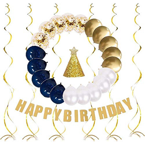 Xds Happy Birthday Decorations Gold Mujeres, Hombres, N...