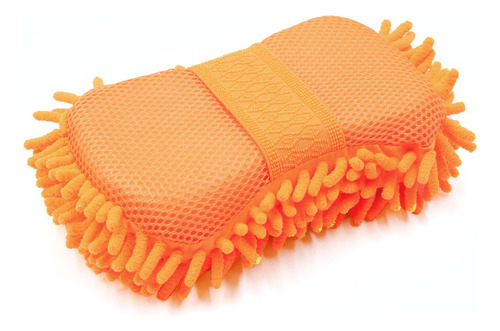 Almohadilla Microfibra Chenille Para Limpieza Auto Naranja