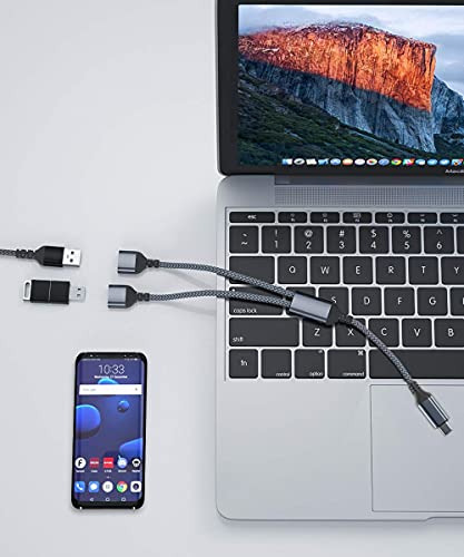 Adaptador De Cable Usb C Macho A Doble Usb Hembra De 1 Pie,