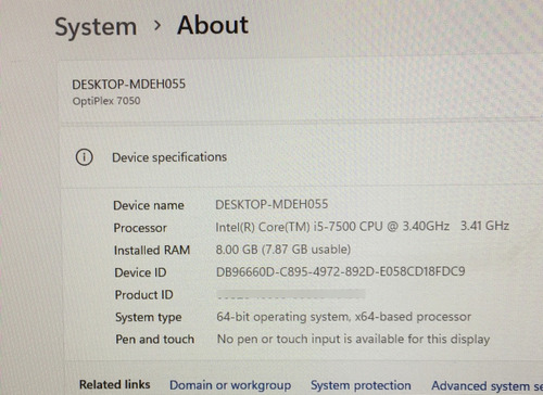Cpu Dell Optiplex 7050 Intel Core I5-7500 Sku 1591 (Usado)