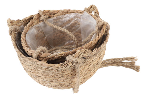 Cesta Colgante Tejida De 2 Niveles Para Colgar Frutas
