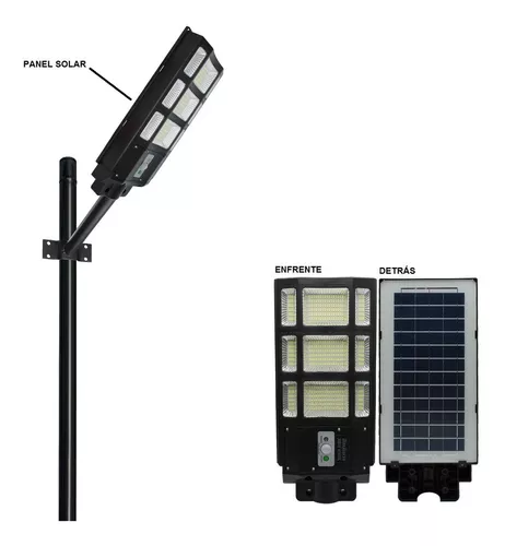 Foco Solar 200W All-Black, Luz Cálida / Fría, Sensor de Movimiento