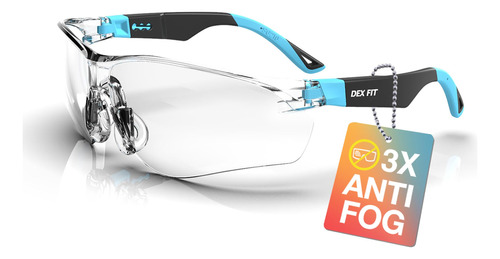 Dex Fit Safety Glasses Sg210, Z87 Eye Protection, 3x Anti-f2