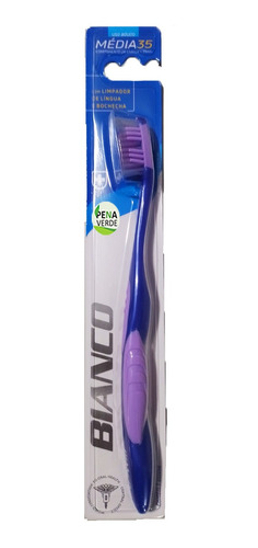 Escova Dente Clean Action Bianco Média 35 Limpador De Língua