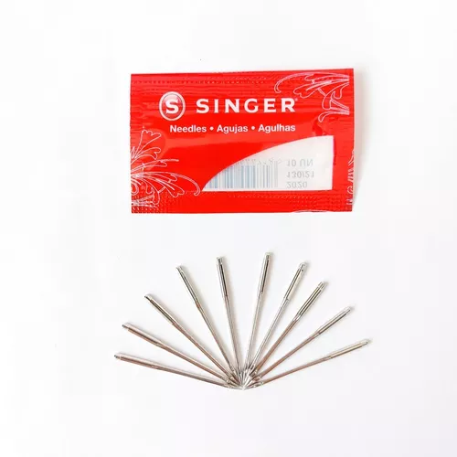 Singer - Aceite para máquina de coser multiusos, 3.38 onzas líquidas y 10  unidades de agujas para máquina de coser Singer 2020, banda roja, tamaño