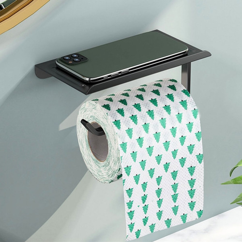 Papeleira Suporte Papel Higiênico Parede Metal Banheiro Slim
