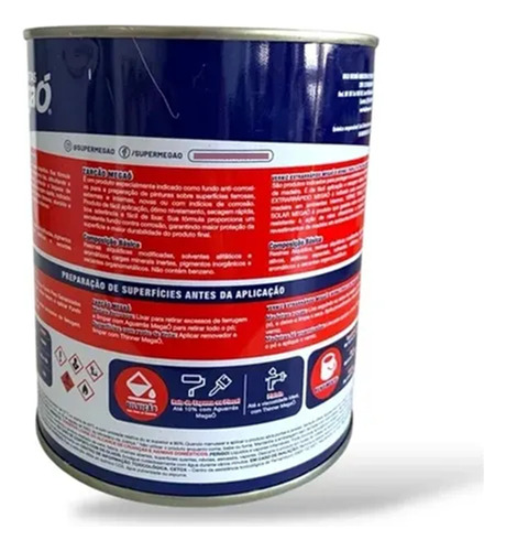 Esmalte Sintético Madeiras Metais Int Ext Megaó 750ml+brinde