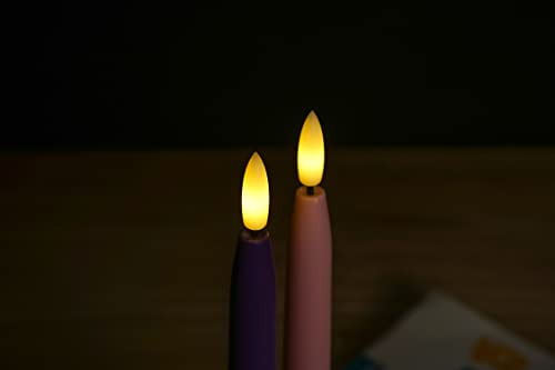 Velas De Adviento Sin Llama Starry, Juego De 4, Led Parpadea