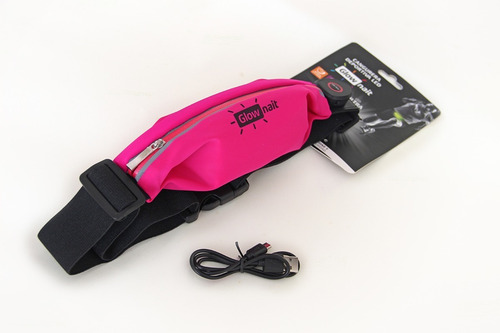 Cangurera Deportiva Led Glow Nait - Recargable - Rosa