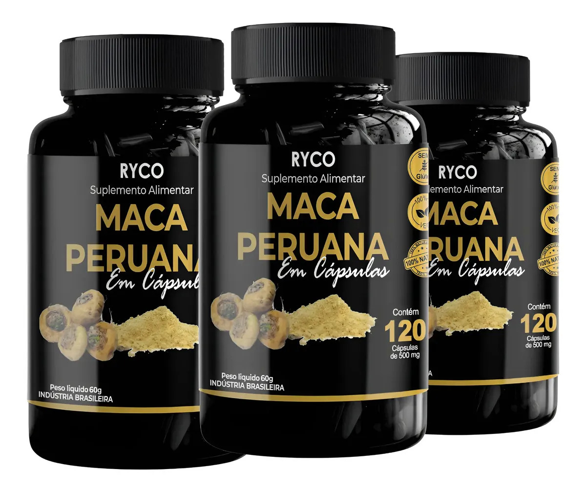 3x Maca Peruana Mulher 360 Cápsulas Ryco