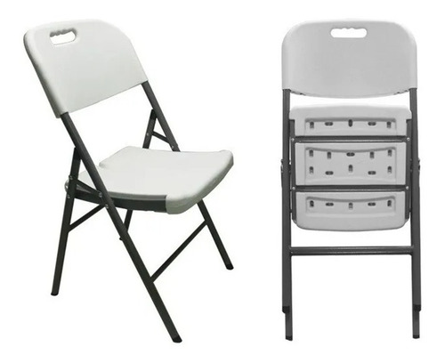 Imagen 3 de 10 de Silla Plegable Catering Metal Plástico Extra Reforzada 350kg