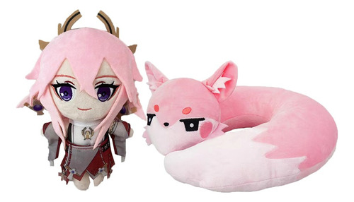 2 Unids/lote Genshin Impact Yae Miko Peluche Muñeca De Peluc