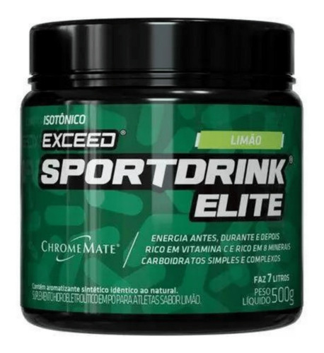Suplemento Em Pó Exceed Sportdrink Elite Carboidratos/minerais/vitaminas Sabor Limão Em Pote De 500g