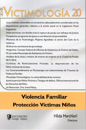 Serie Victimología 20. Violencia Familiar Marchiori (b)