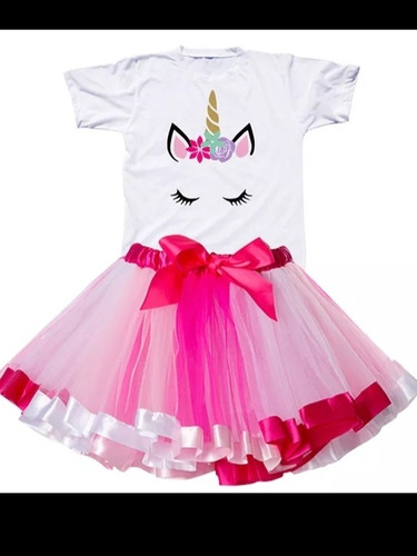 Falda Unicornio Tutu Con Polera