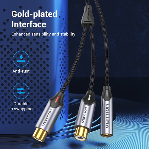 Cable 3.5mm A 2rca Vention De Audio Auxiliar 30cm 10 Piezas