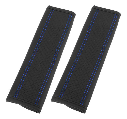 2 Almohadillas Para Cinturón Seguridad Auto 23x6.5cm Negro