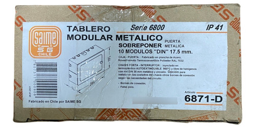 Tablero Electrico Metalico Ip41 Marca Saime 6871-d
