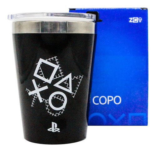 Copo De Viagem Com Tampa Snap Playstation Since 1994 300ml