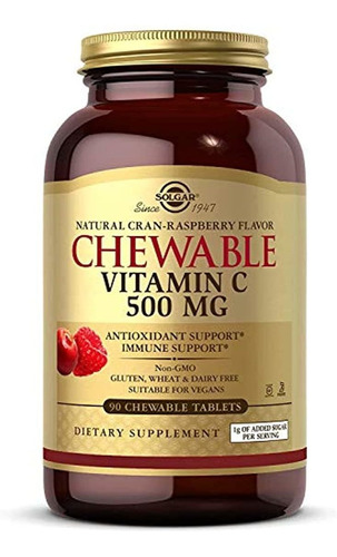 Solgar - Vitamina C 500 Mg 90 Tabletas Masticables - Cran Ra