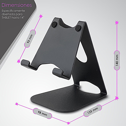Imagen 5 de 8 de Soporte Tablet De Escritorio Bam T4 Universal 4-14 Premium!