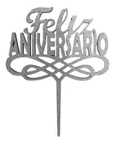 Comprar Cake Toppers Adorno Torta Metalizado Feliz Aniversario 