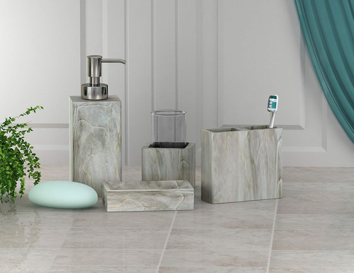 Nusteel - Juego De Accesorios De Baño De Seto De Piedra De R