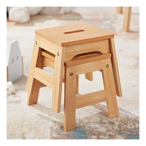 Melissa Doug Taburetes De Madera - Juego De 2 (naturales)