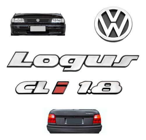Emblemas Logus Cli 1.8 + Vw Da Grade - 1993 À 1997