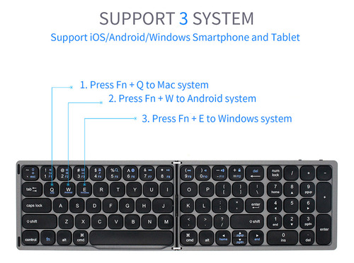 Foldable Bt Wireless Keyboard, Portable Keyboard