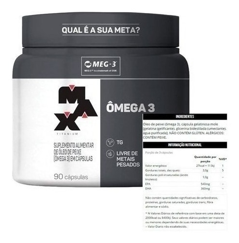 4x Oleo De Peixe Max Titanium + 90 Cáps - Envio 24 Horas
