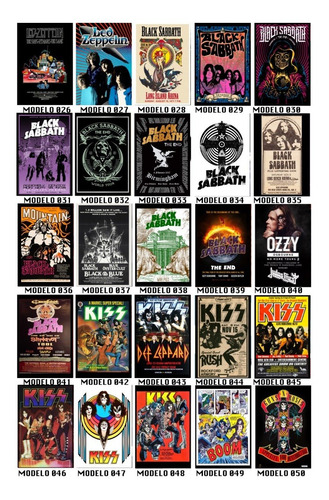 Imagem 2 de 10 de Kit 10 Impressos Fotográficos Show Poster De Bandas De Rock