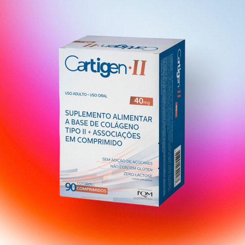 Cartigen Colágeno Tipo 2 40mg 90 Comprimidos Sem Sabor