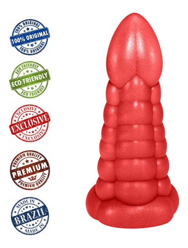 Pene flexible con escroto, serpiente, 16 x 5 cm, rojo