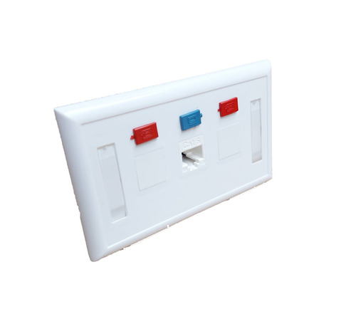 Face Plate Horizontal 1-2-3 Puestos Blanco Trimerx