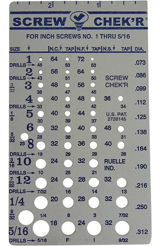 Tornillo Chekr Sae / Pulgada Tornillo De Rosca Gauge (del 1