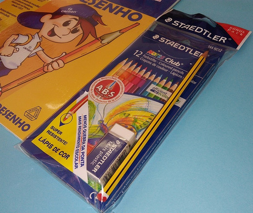 Kit Lapis Desenho Canson A4 Branco 140g Staedtler Borracha