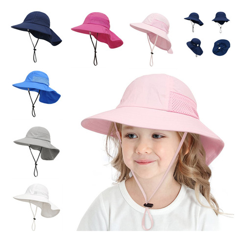 Sombrero De Pescador For Niños Y Niñas, Sombrero De Playa D