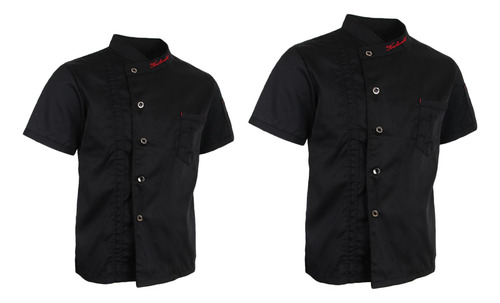 2x Transpirable Hombres Mujeres Chef Abrigo Manga Corta