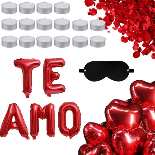 Balãos Metalizado Vermelho Decoração Ambiente Romantico Enaltecer Coração Frase Te Amo Amor Vermelho Metalizado 45 Ideia Presente Criativo Romantico Ambiente Decoração - 5 Kits De 5 Unidades