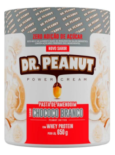 Pasta De Amendoim Chococo Branco Com Whey Protein 650g