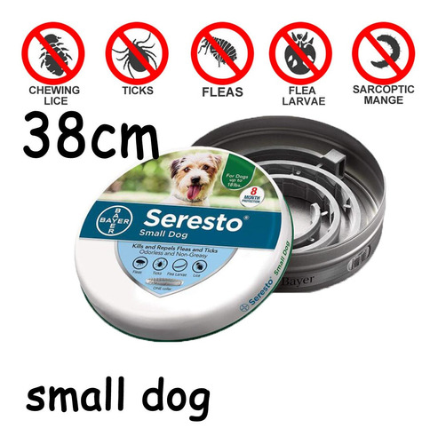 Collar Pequeño Seresto Pulga Para Perros De 34 Cm