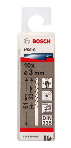 Broca Metal Hss-g 3,0mm 10 Unidades - Bosch