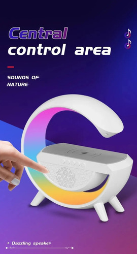Lámpara De Mesa Altavoz Bluetooth Inteligente Atmósfera Color Blanco