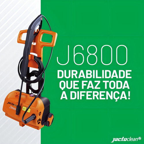 Lavadora De Alta Pressão Jactoclean J6800 Stop Total Laranja De 1900w Com 2175psi De Pressão Máxima