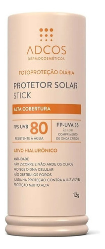 Protetor Solar Tonalizante Stick Fps 80 12g Adcos Colors Cores Nude