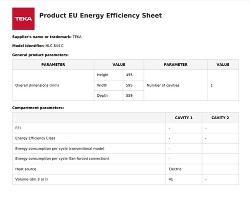 Horno empotrable eléctrico Teka HLC 844 40L