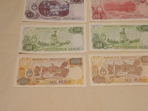 Billetes De Argentina Antiguos Peso Y Pesos Ley X 8 Sc Sc-